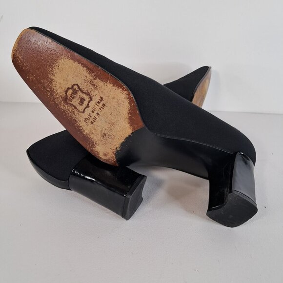 Stuart Weitzman Black Slip-On Block Heel Pumps Size 8B - Picture 10 of 13